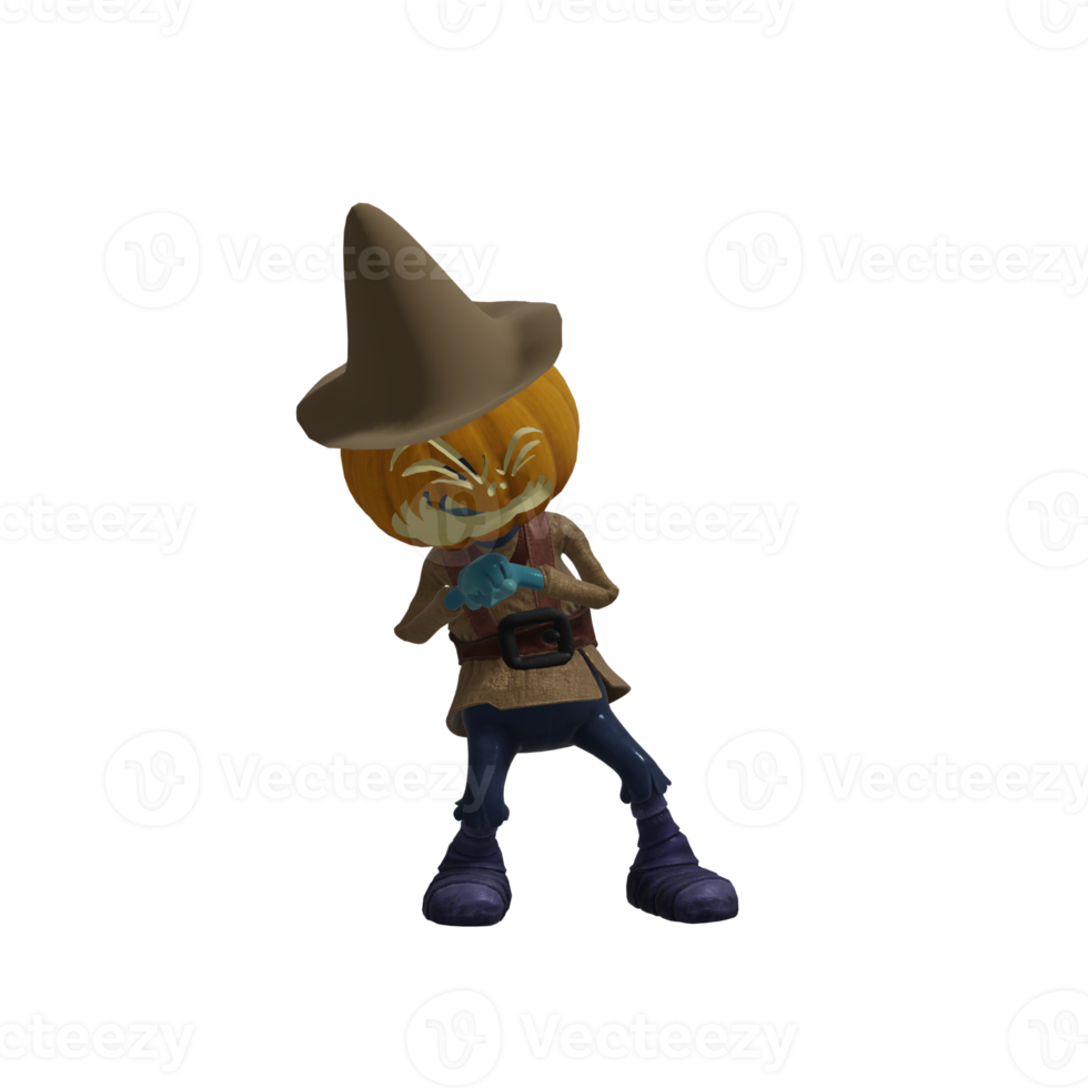 Pumpkin monster pose Halloween png