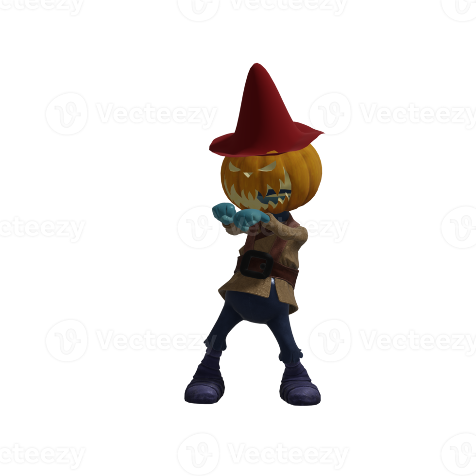 Pumpkin monster pose Halloween png