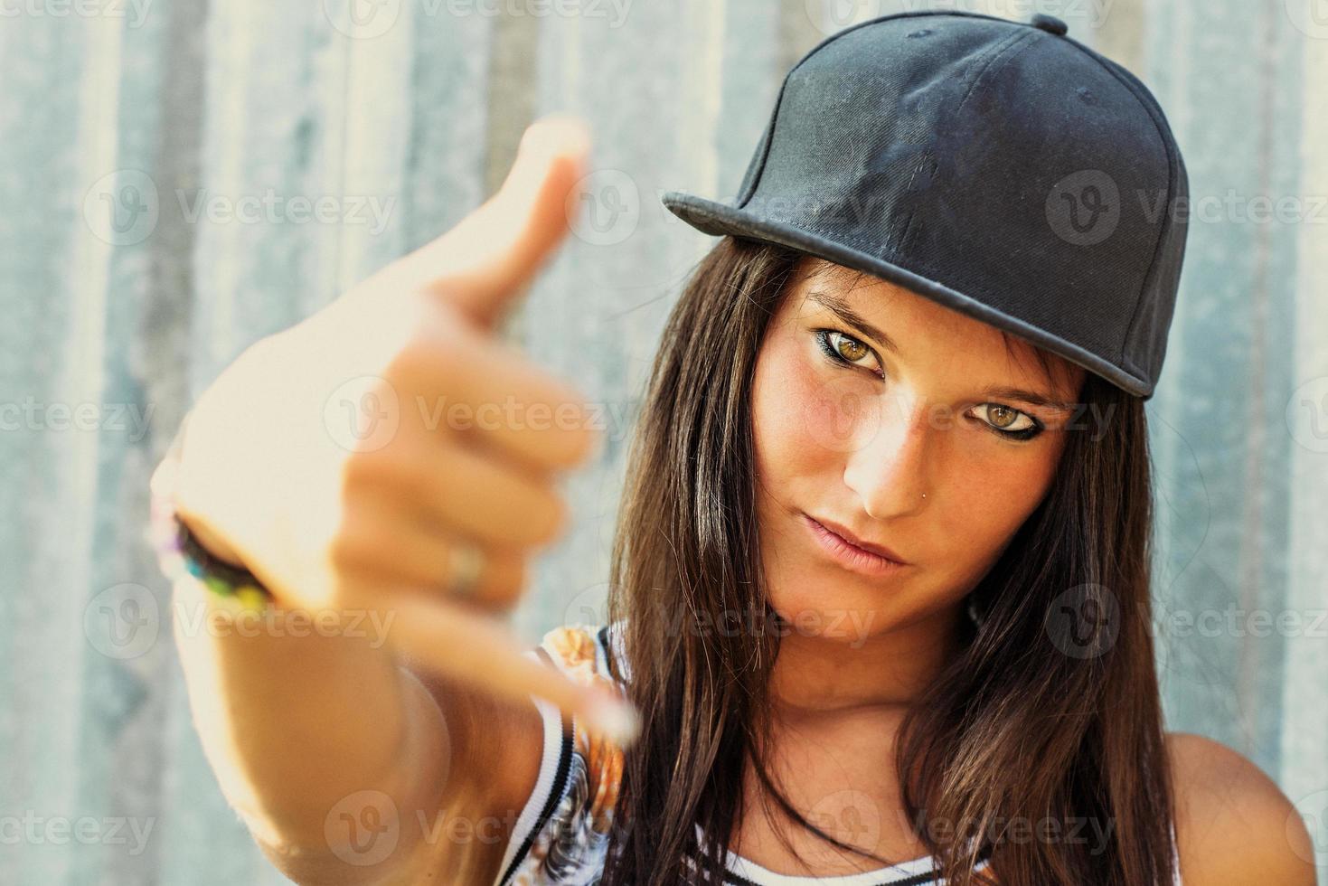 Hip hop rap girl photo