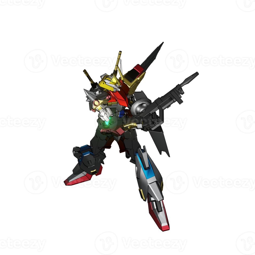 pose d'attaque mecha png