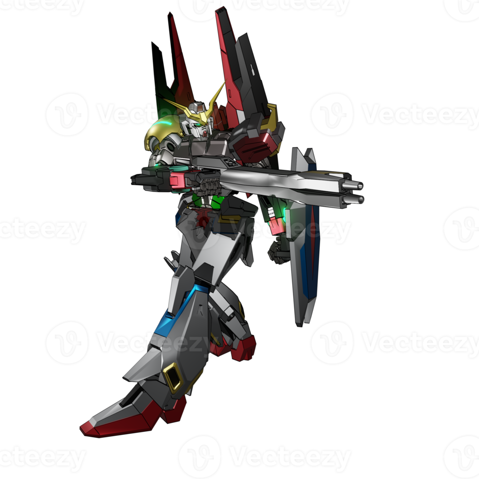 mecha redo till ge sig på png