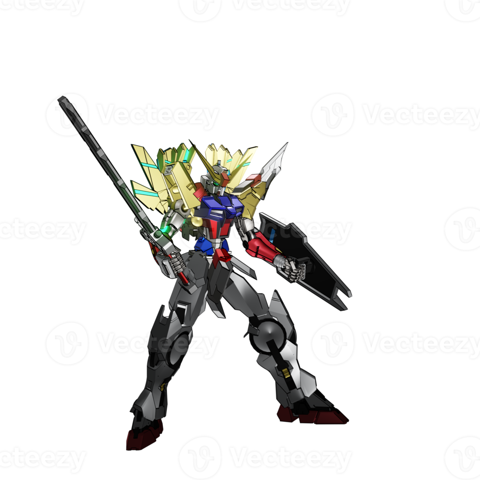 pose de ataque mecha png