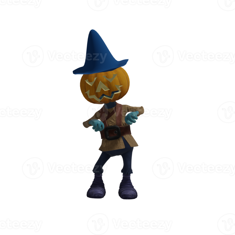 Pumpkin monster pose Halloween png