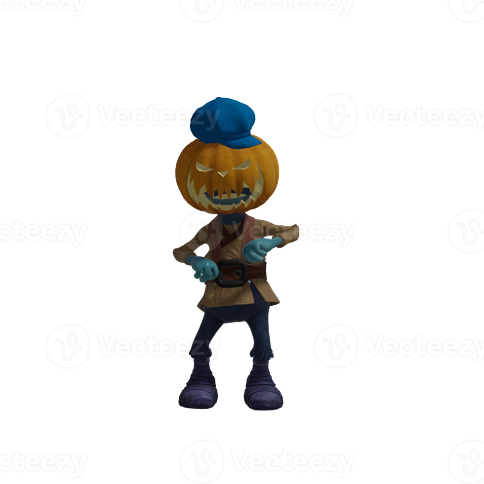 Pumpkin monster pose Halloween png