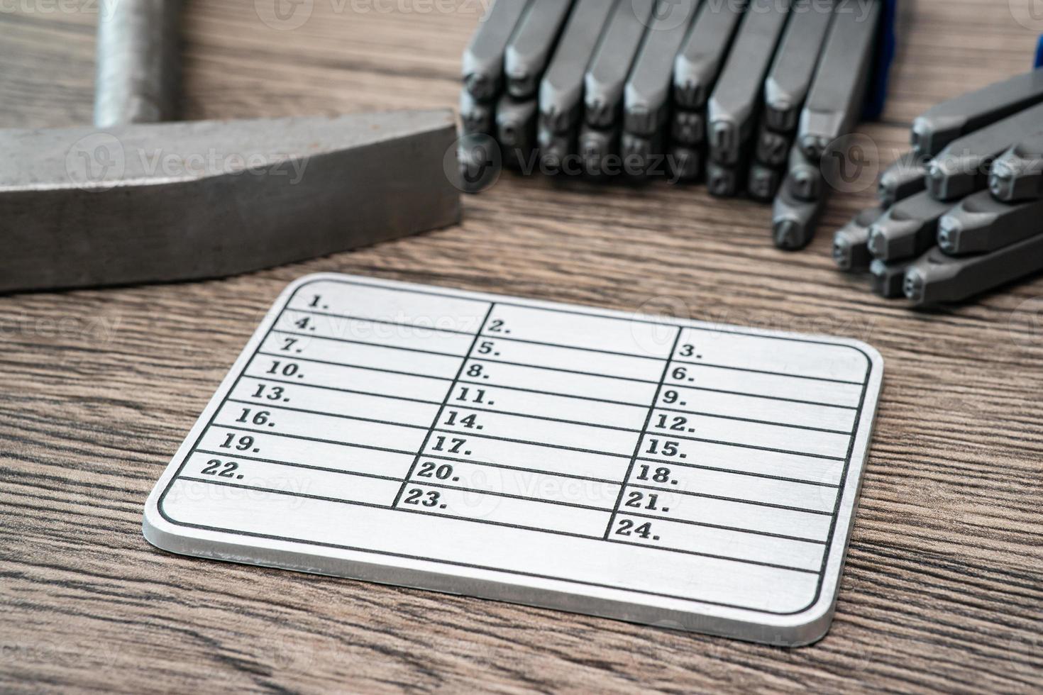 Metal plates for stamp seed phrase, secure and save password. Hardware cryptocurrency wallet. Safe storage for crypto. photo