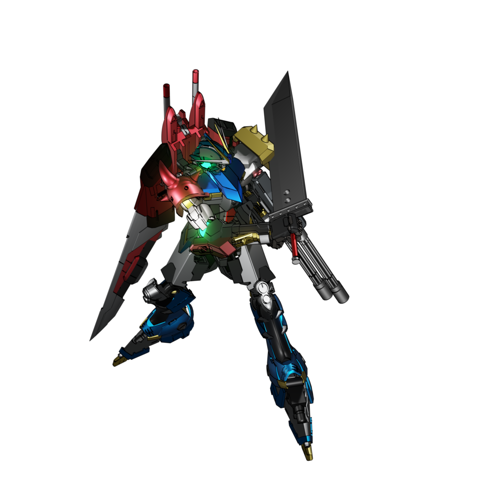 mecha redo till ge sig på png