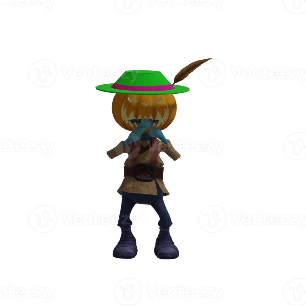 Pumpkin monster pose Halloween png