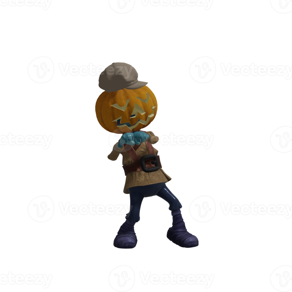 Pumpkin monster pose Halloween png