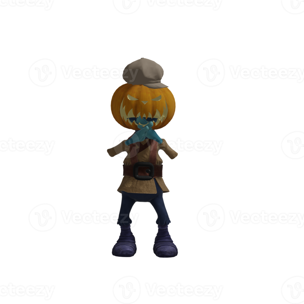 Pumpkin monster pose Halloween png