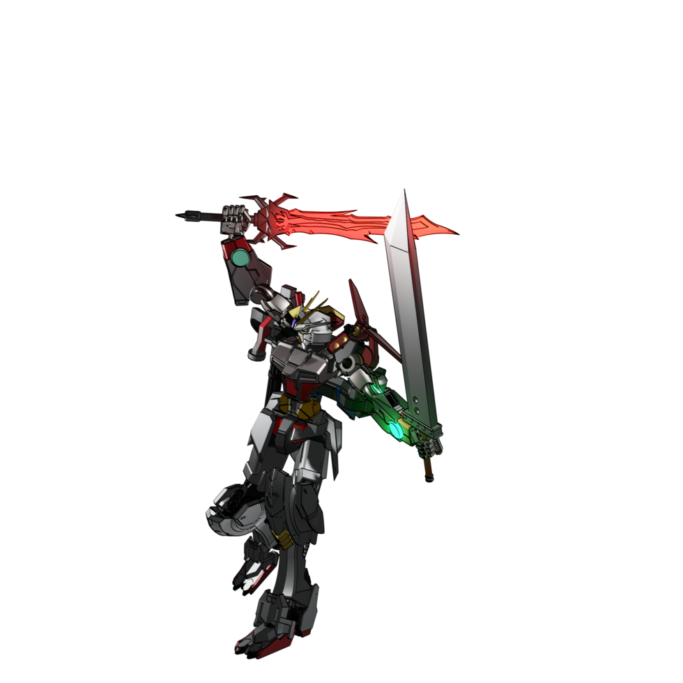 pose de ataque mecha png