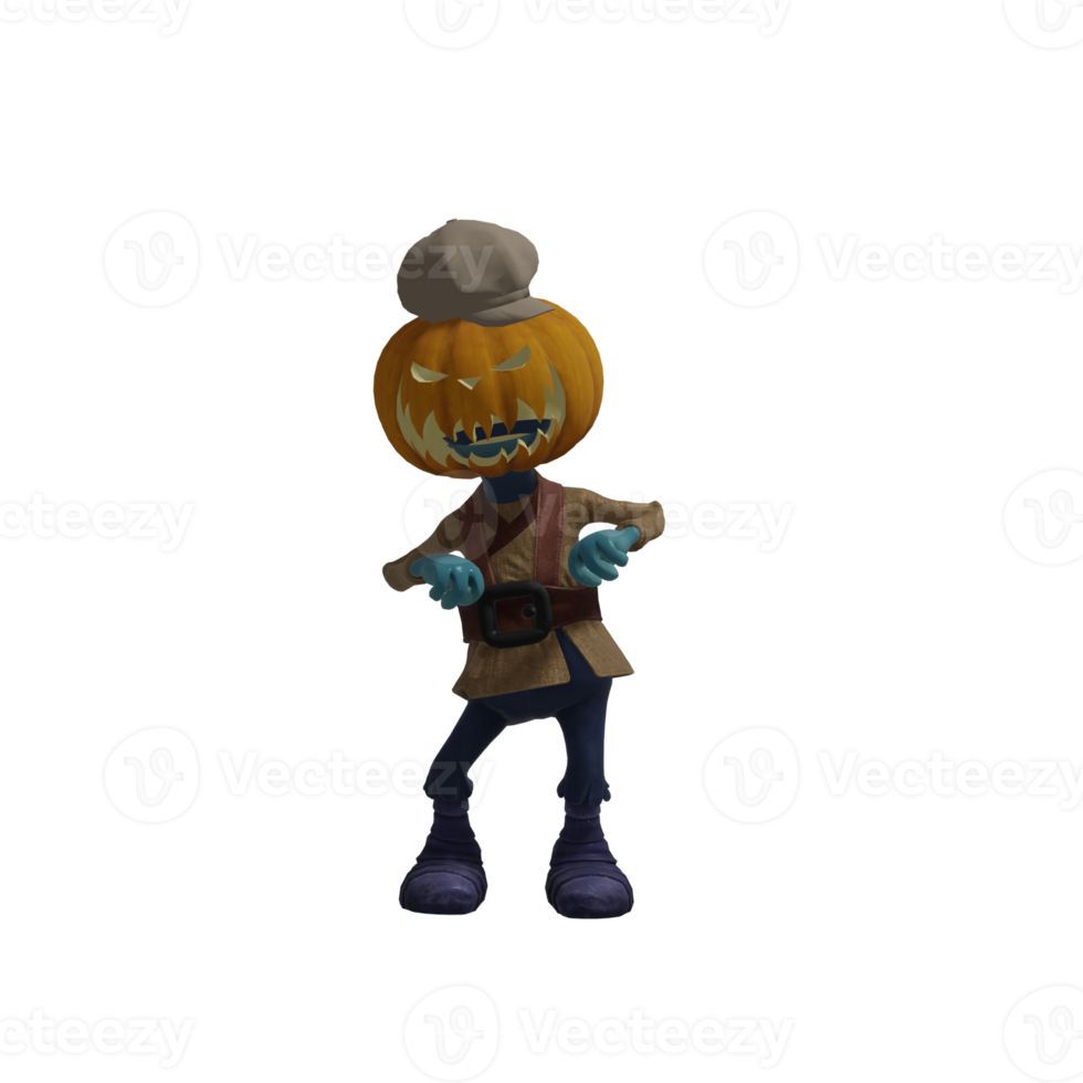 Pumpkin monster pose Halloween png