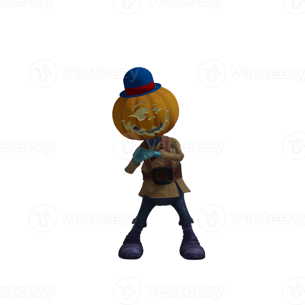 pose de monstruo de calabaza halloween png