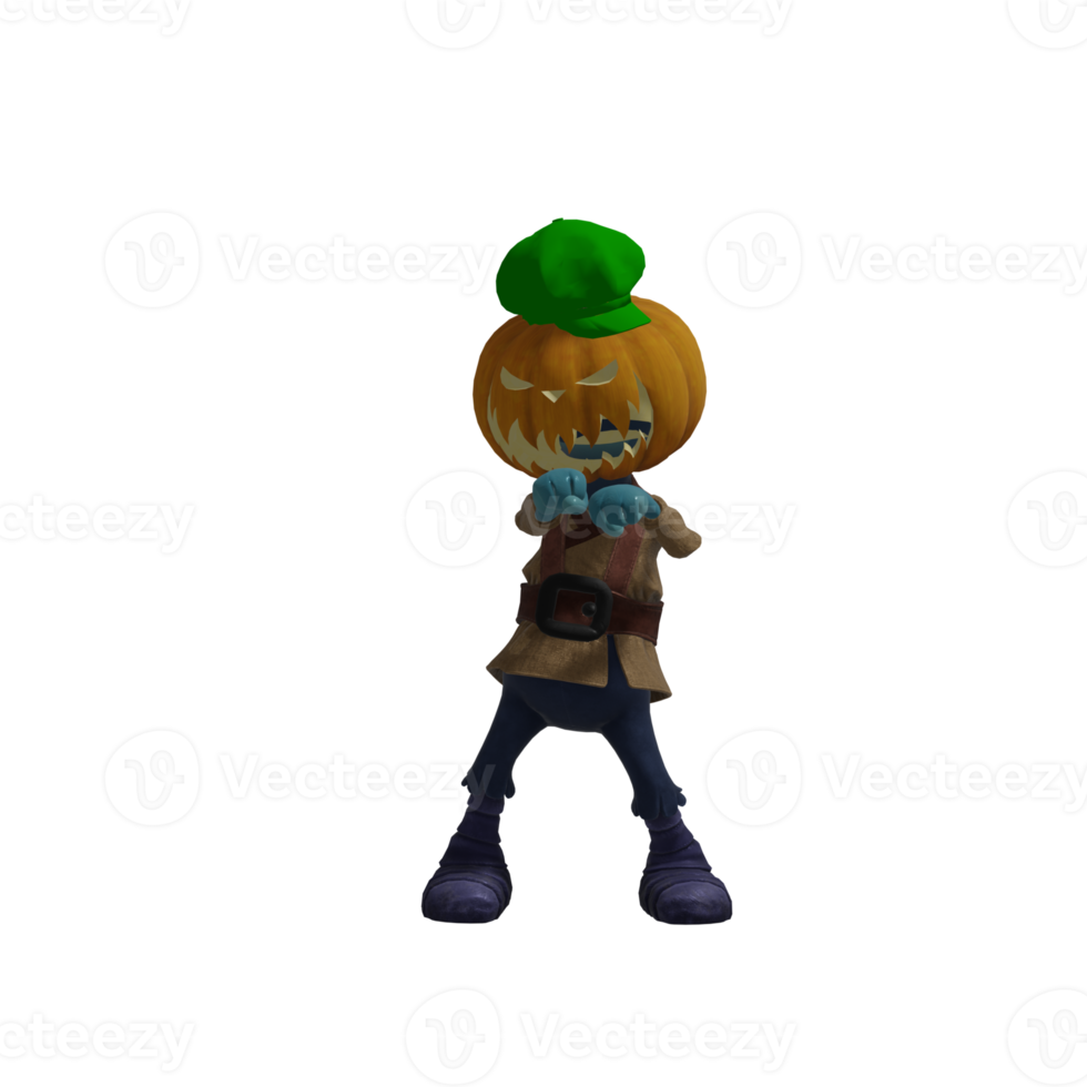 Pumpkin monster pose Halloween png