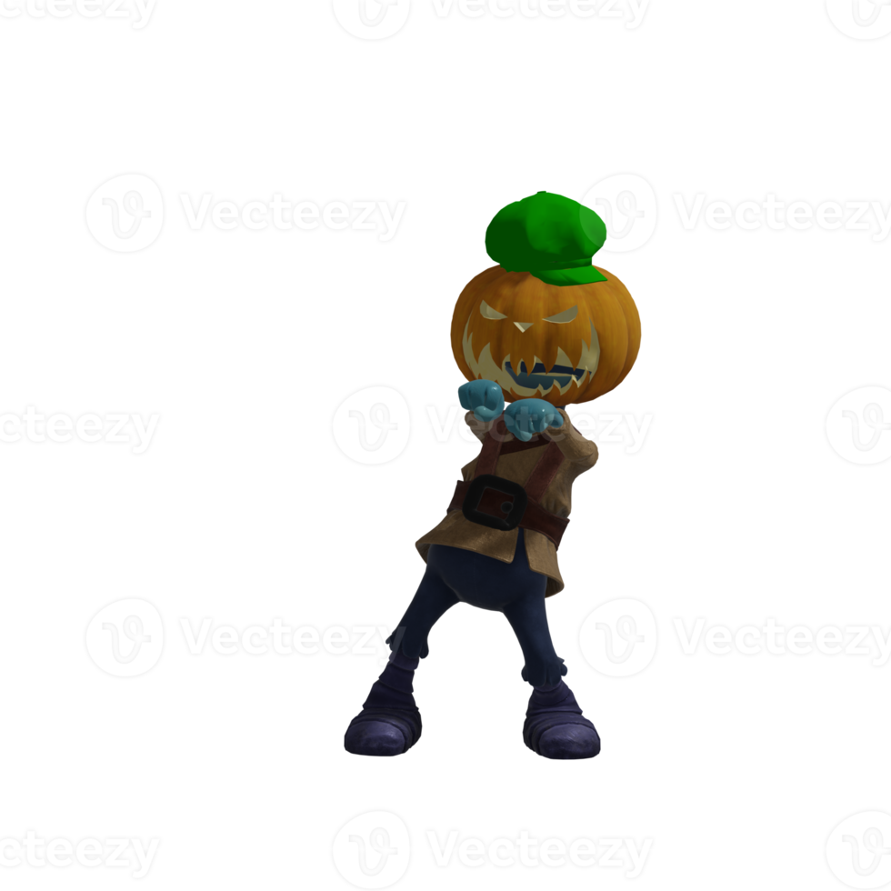 Pumpkin monster pose Halloween png