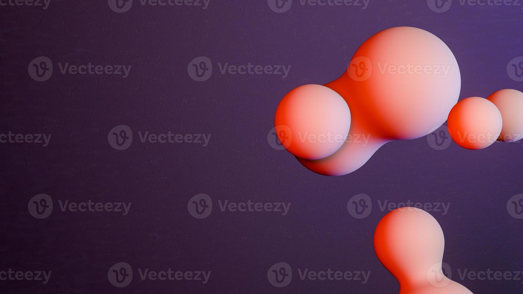 Purple background with group of white 3D balls. 3D render. photo