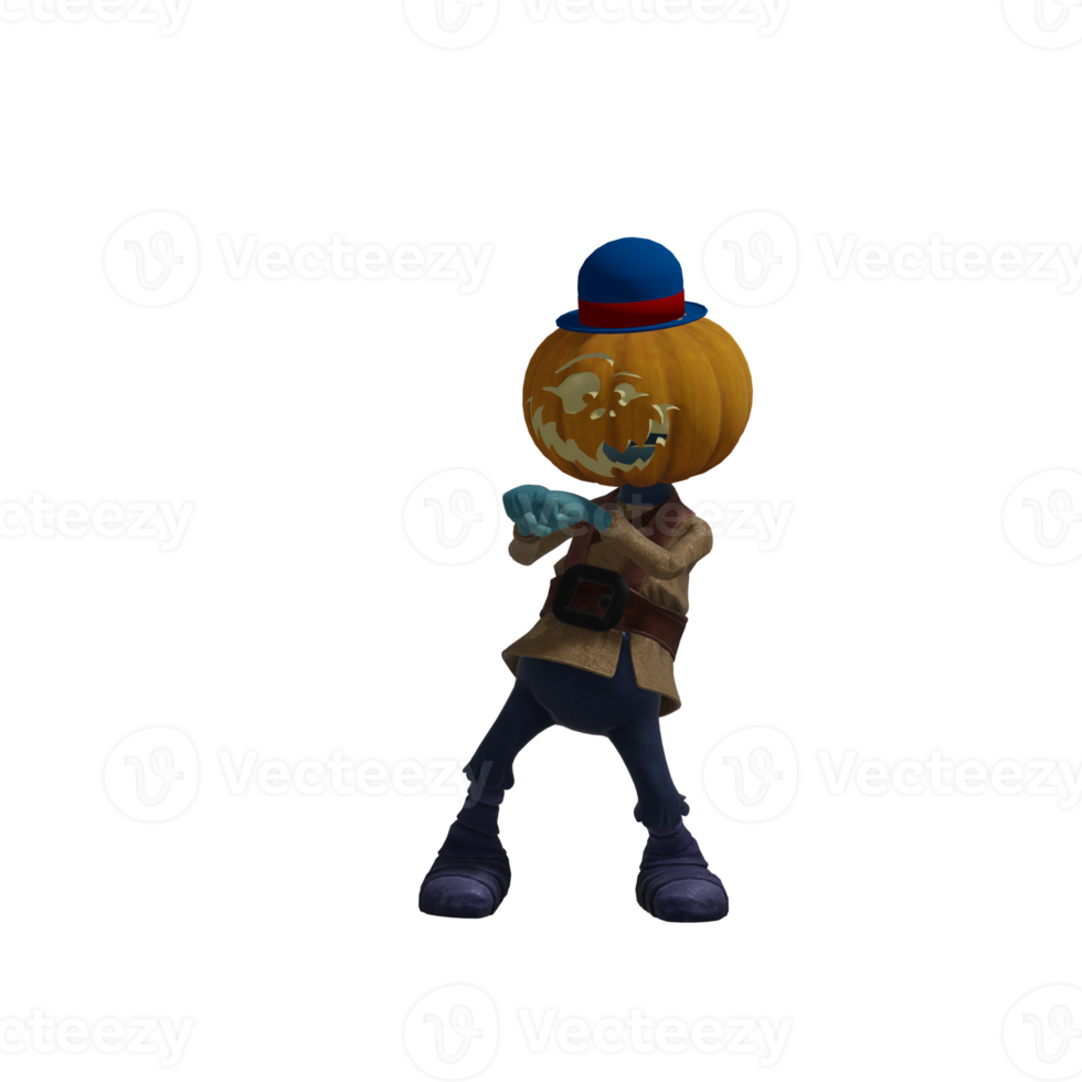 Pumpkin monster pose Halloween png