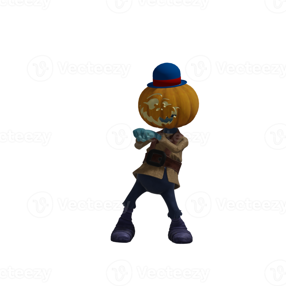 Pumpkin monster pose Halloween png