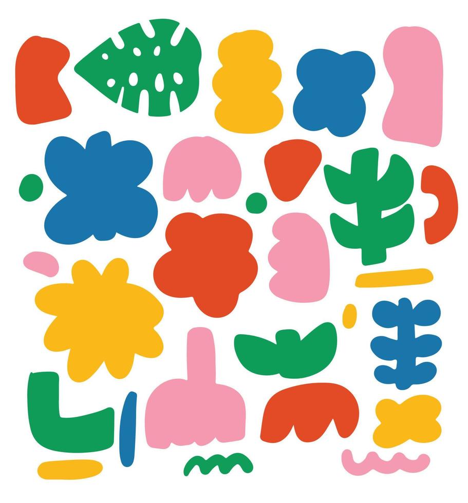 Organic Shape Flower Stuff Simple Colorful Pattern Hand Drawn Suitable for Fabric vector