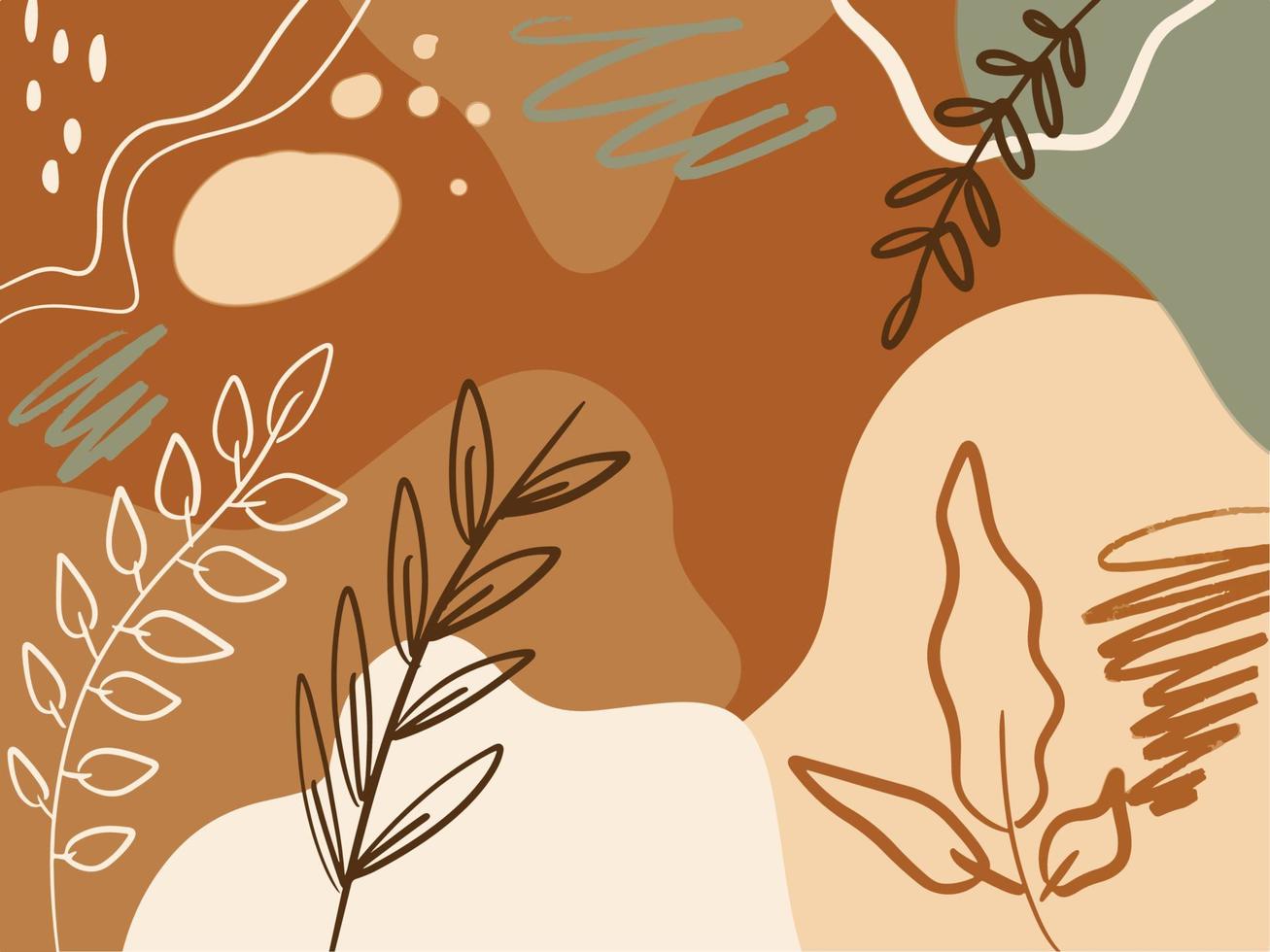 Abstract Flower Background Shape Line Art vector