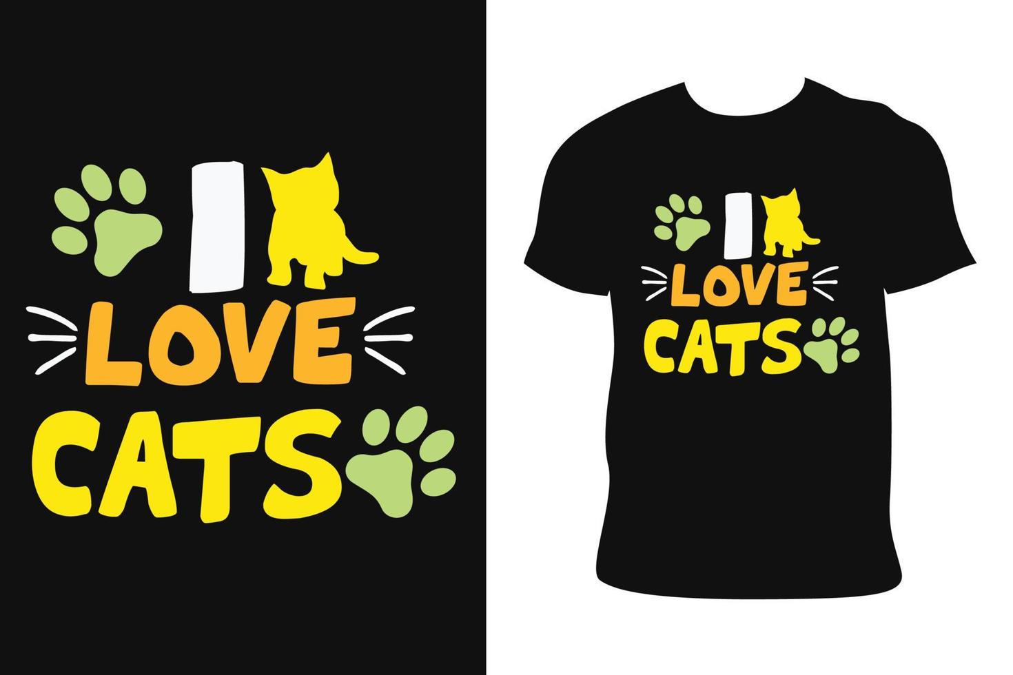 diseño de camiseta de gato. camiseta de gato. vector libre de camiseta de gato.