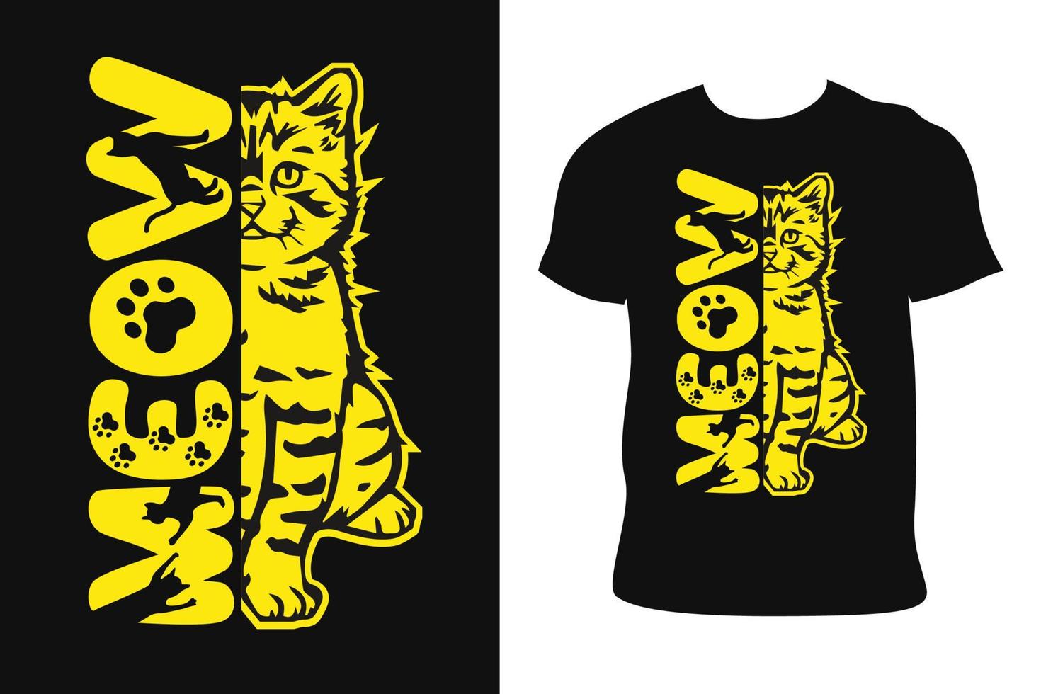 diseño de camiseta de gato. camiseta de gato. vector libre de camiseta de gato.