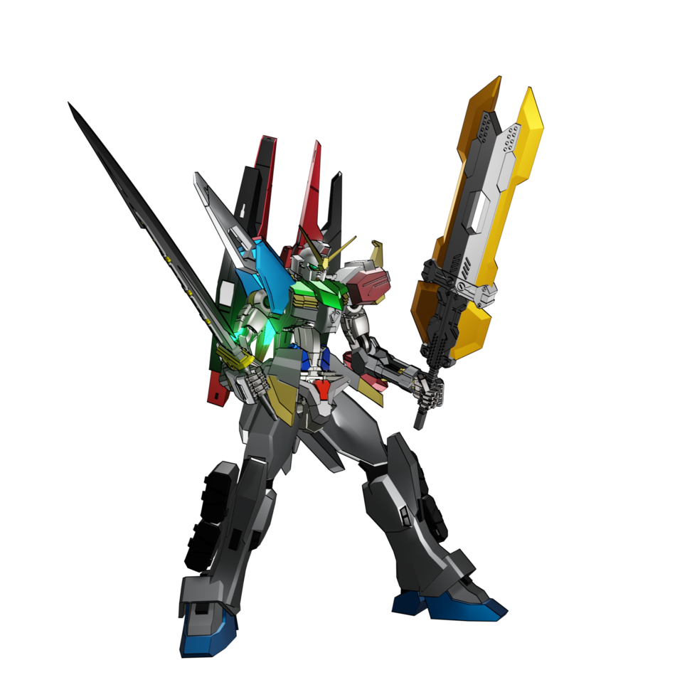 pose de ataque mecha png