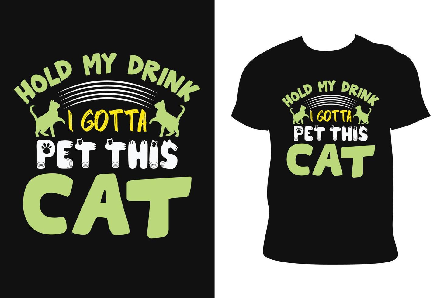 diseño de camiseta de gato. camiseta de gato. vector libre de camiseta de gato.