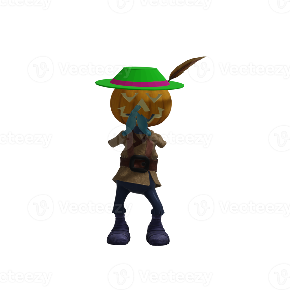 Pumpkin monster pose Halloween png