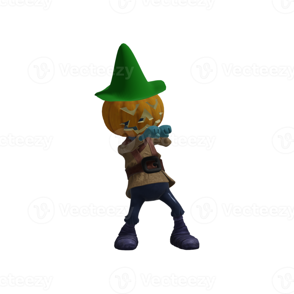 Pumpkin monster pose Halloween png