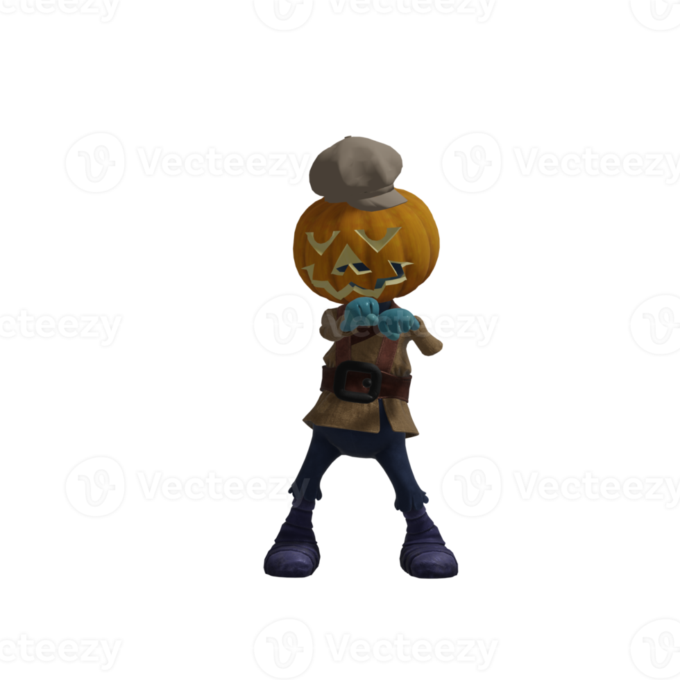 Pumpkin monster pose Halloween png