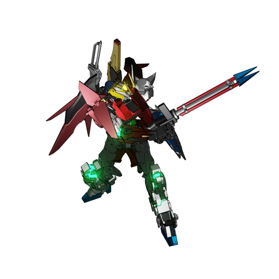 pose de ataque mecha png