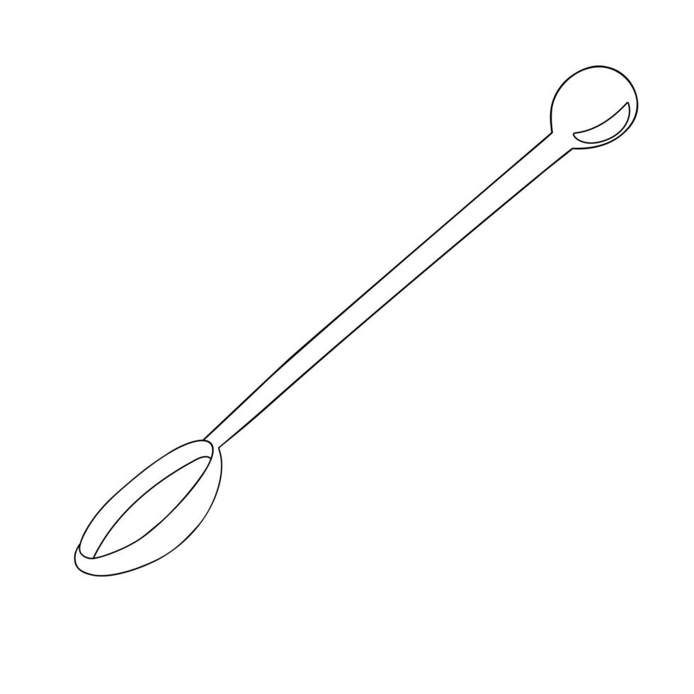 Tea or coffee spoon outline doodle hand drawn vector illustration
