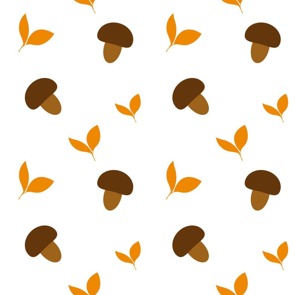mushroom pattern design. Vector autumn forest illustration. Simple design for kids cloths