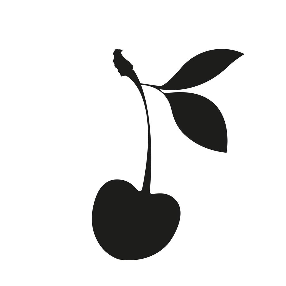 cherry silhouette on a white background. Cherry vector icon