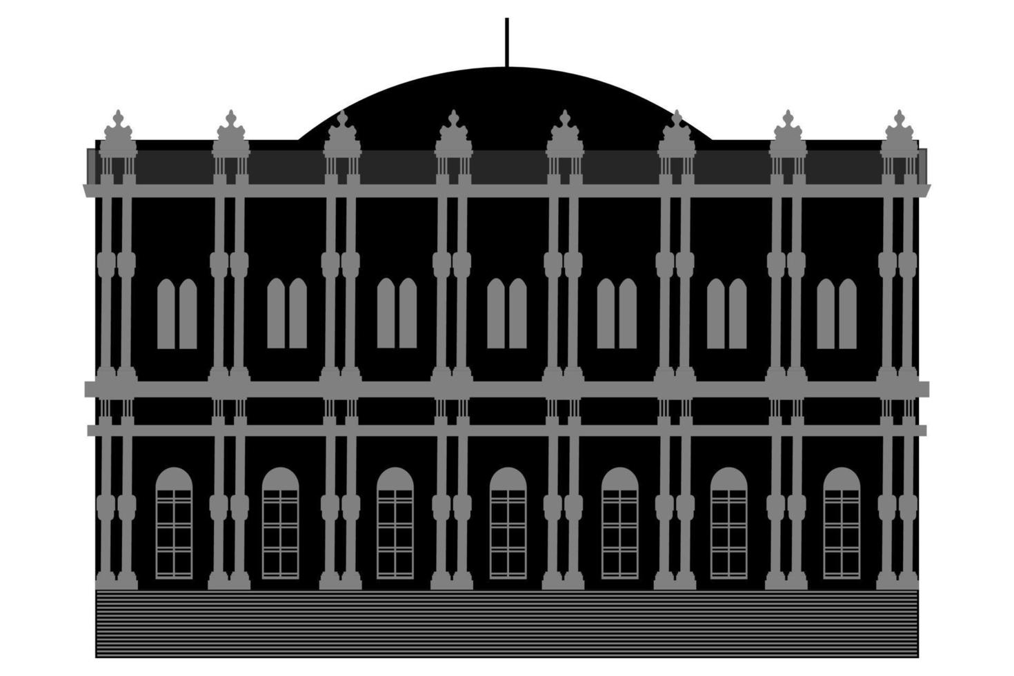 silueta del palacio de dolmabahce en estambul vector