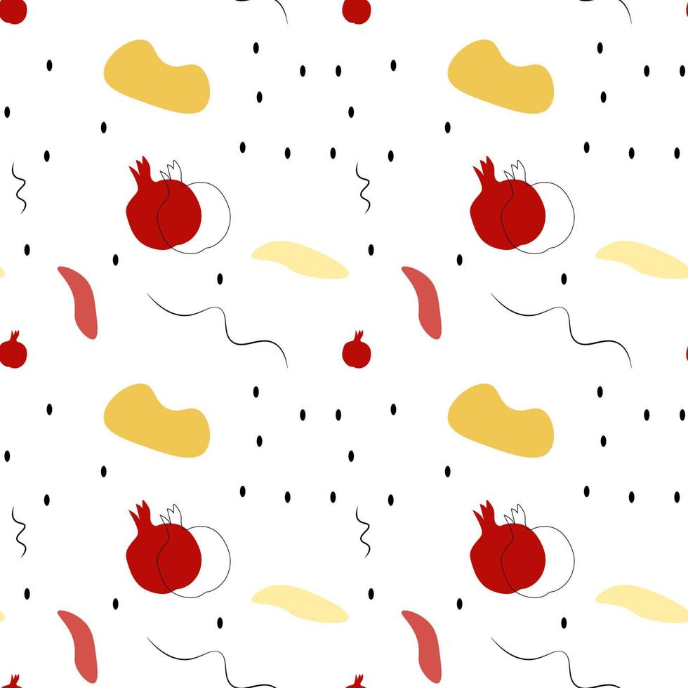 Cute abstract fruits seamless background. vector