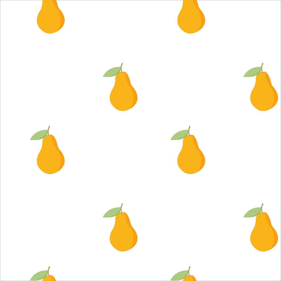 Cute cartoon pear vector illustration. Seamless pattern