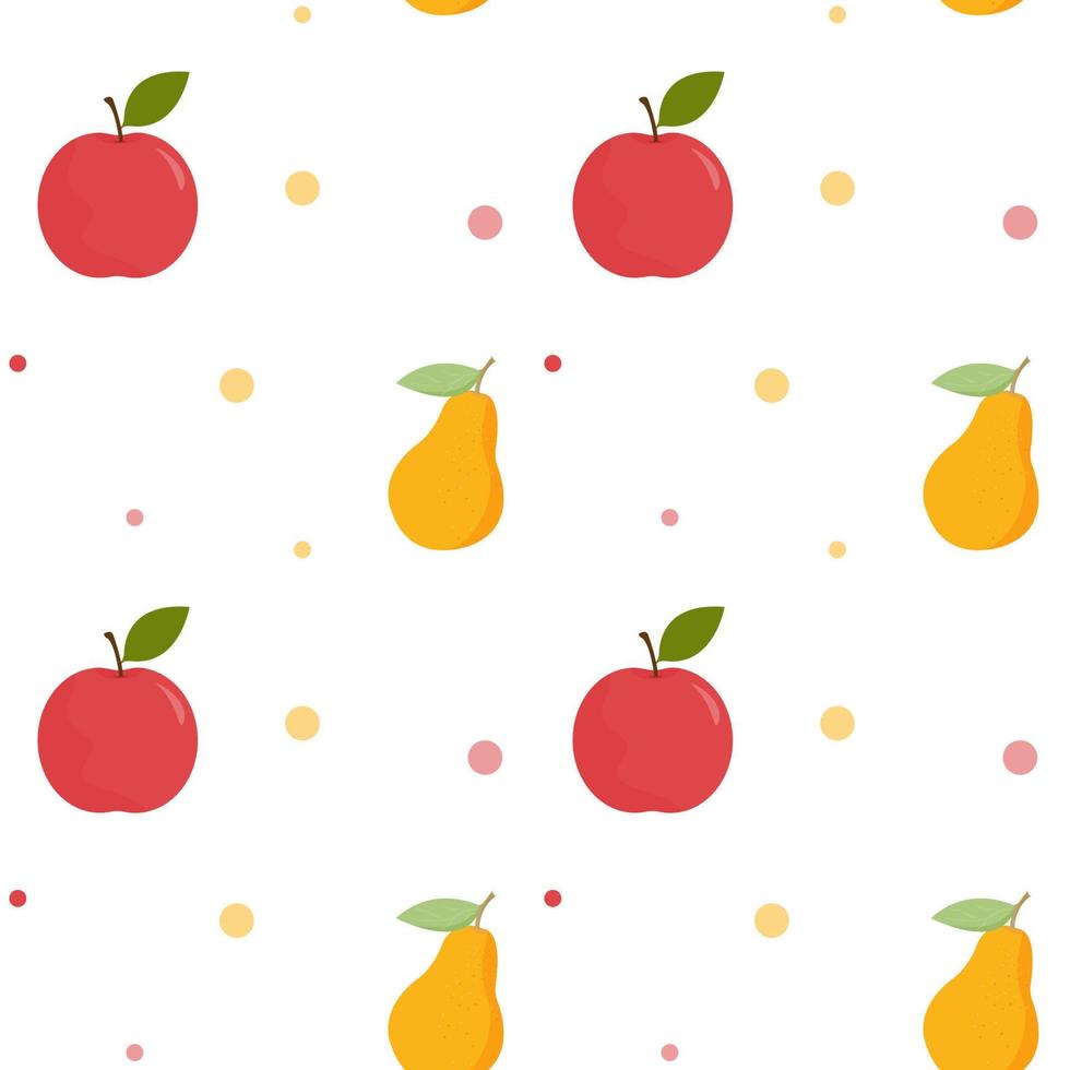 seamless colored pattern with apples, pears vector