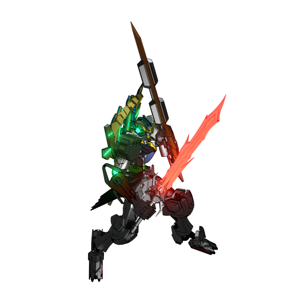 pose de ataque mecha png