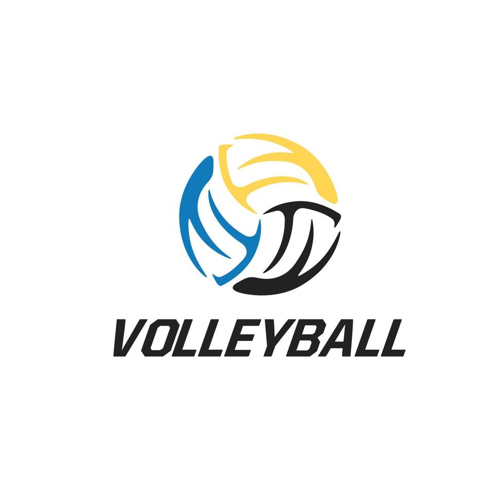 diseño de logotipo de deporte de voleibol abstracto vector