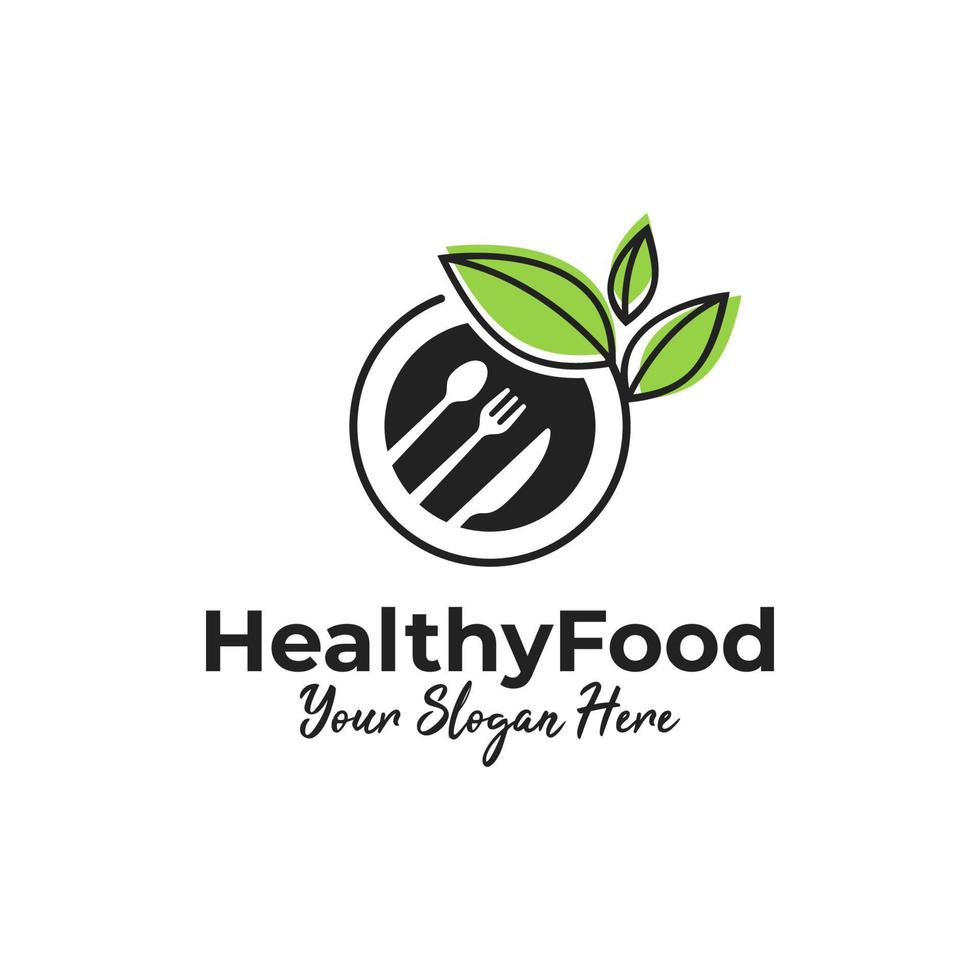 Healthy Food Logo Design Concept vector
