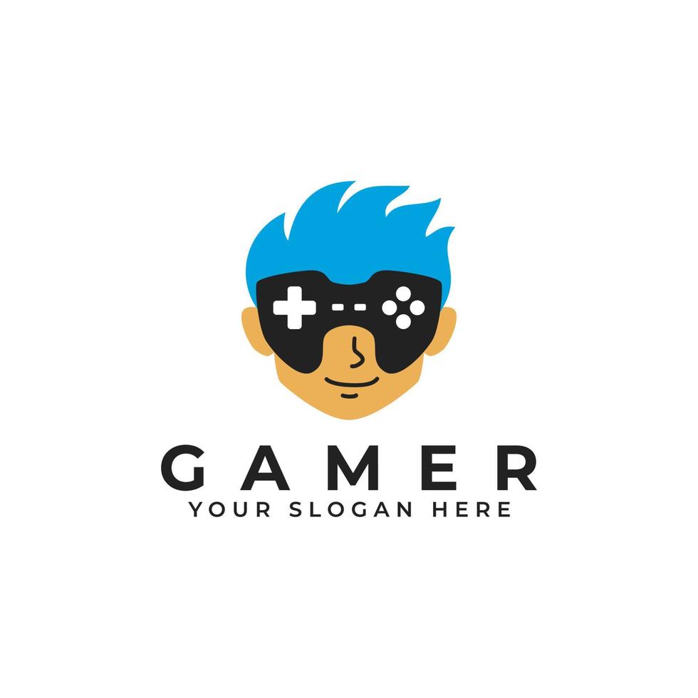 Gamer Mascot Logo Design Vector