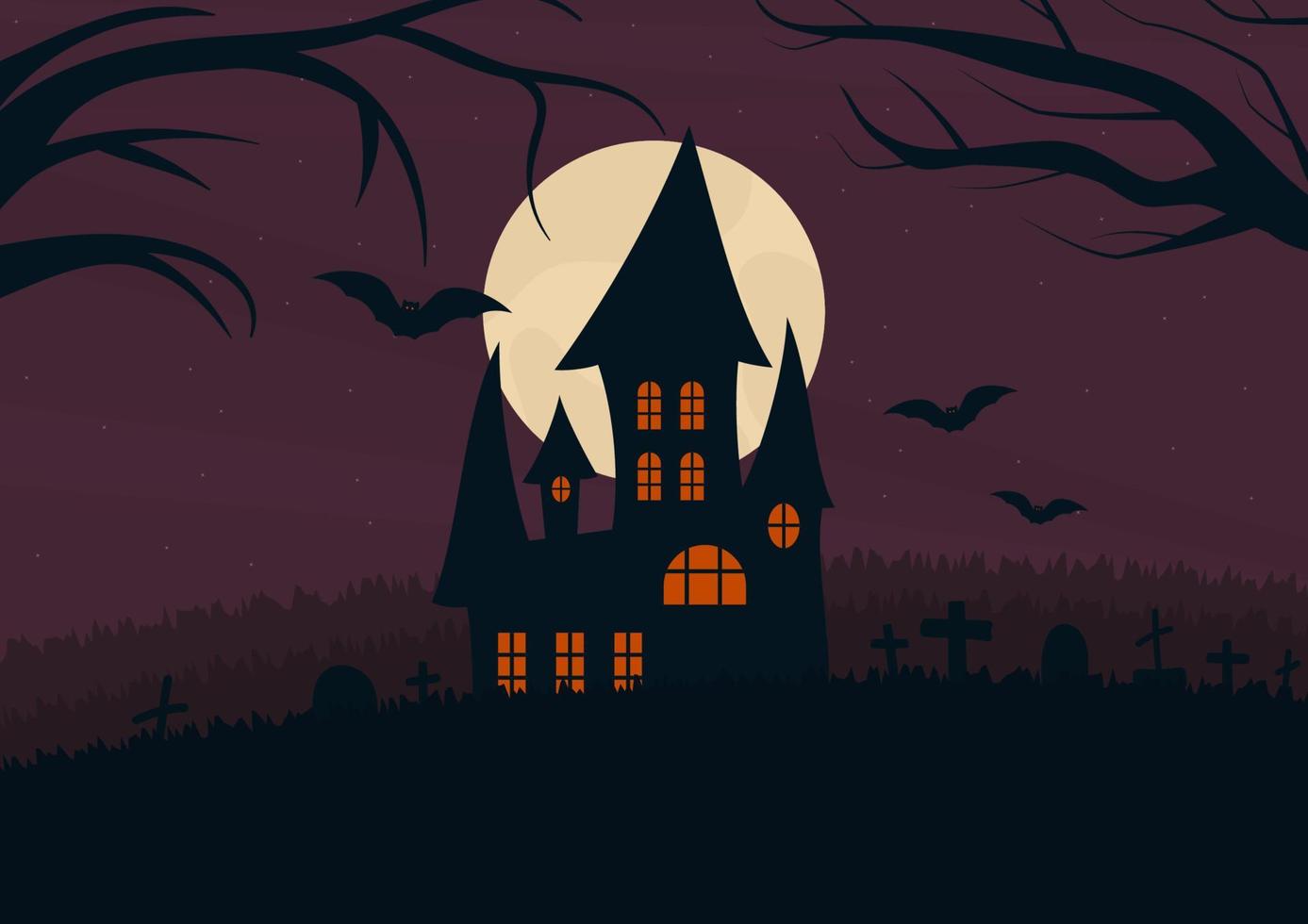 paisaje oscuro de halloween vector