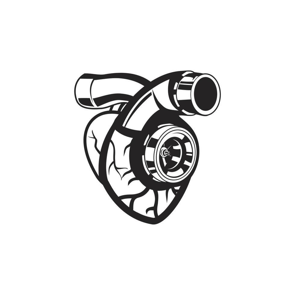heart turbo logo vector