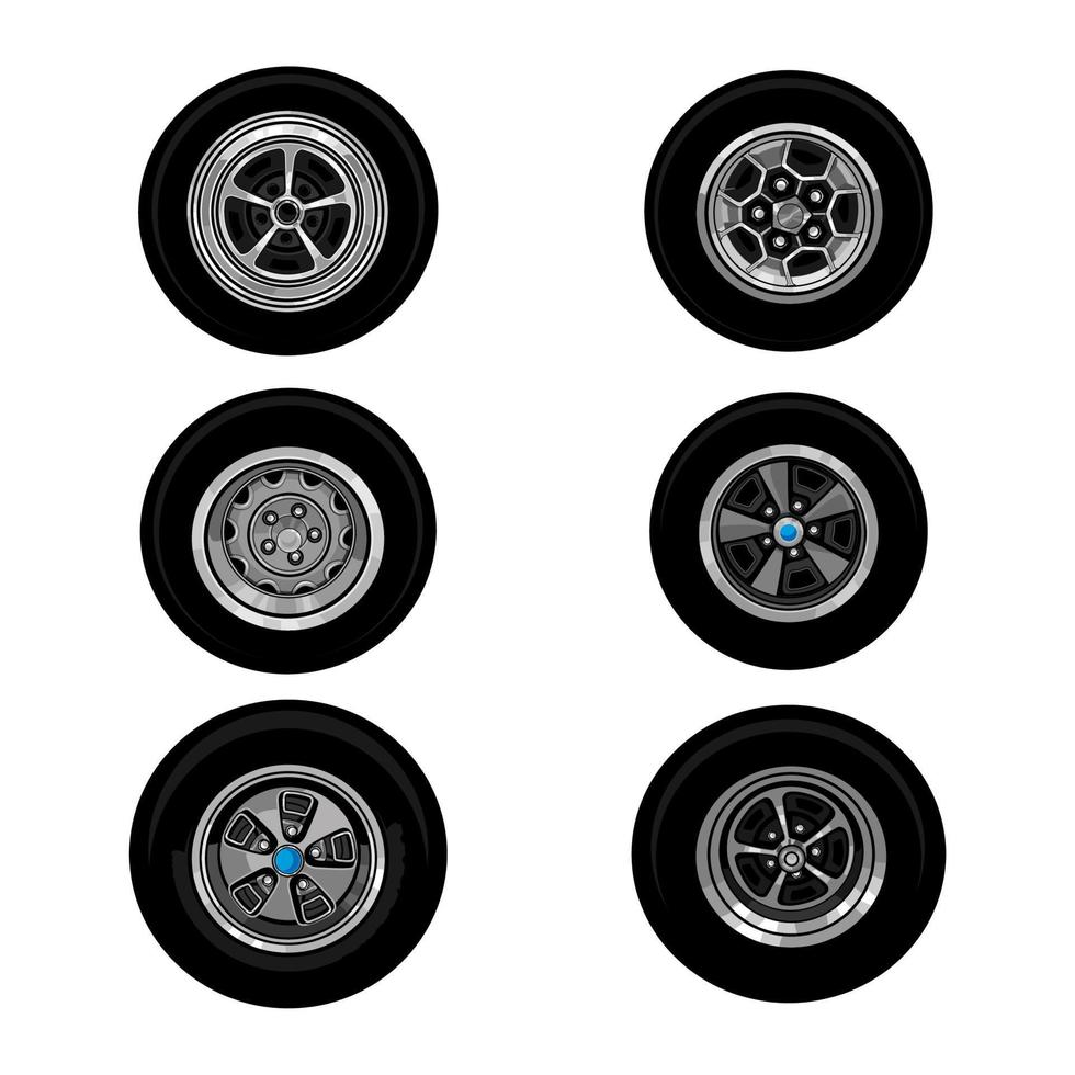 juego de neumáticos con logotipo de neumático vector