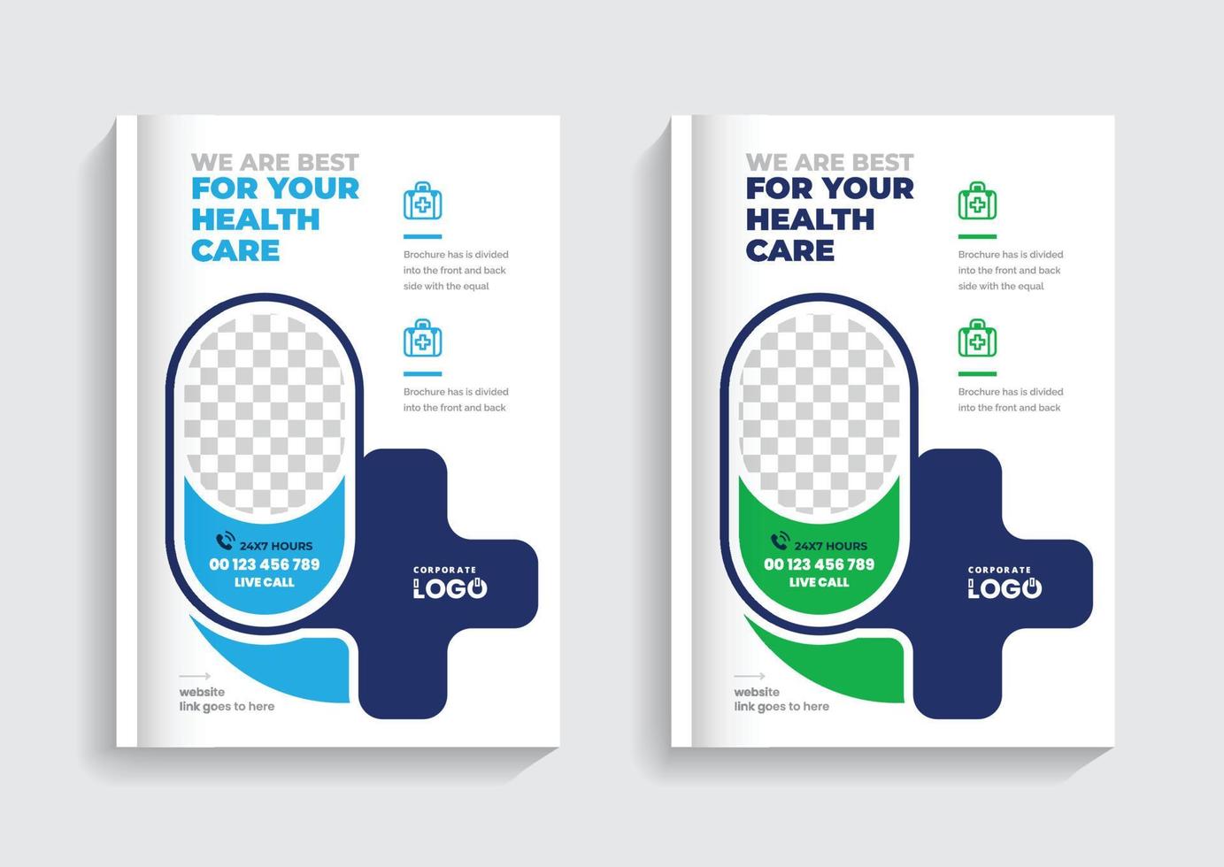 Medical brochure cover design vector