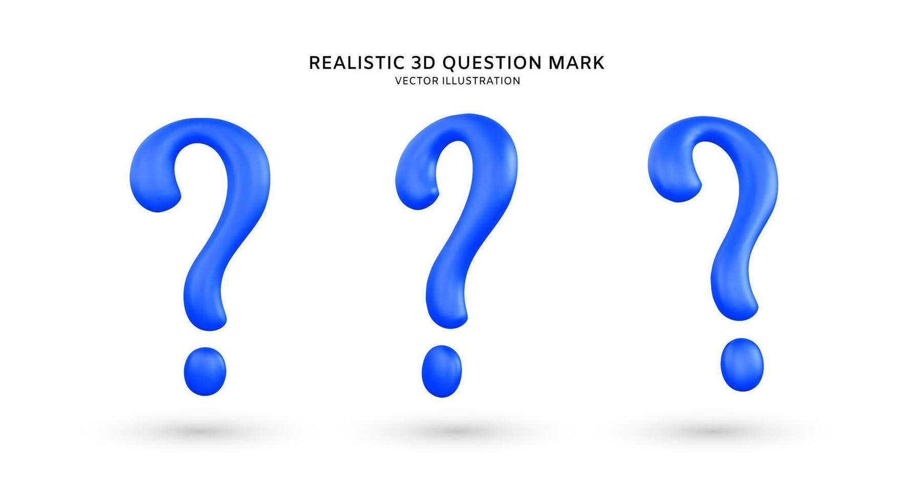 Realistic 3d question mark vector illustration