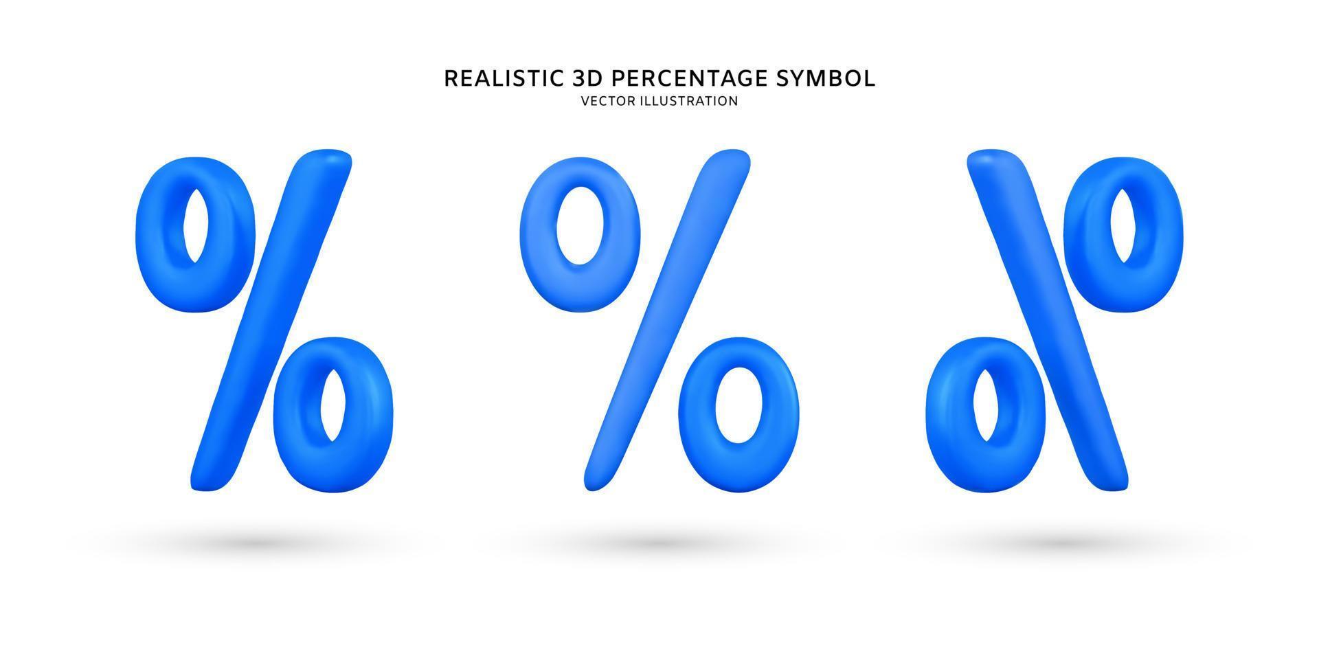 Realistic 3d percentage sign vector illustration