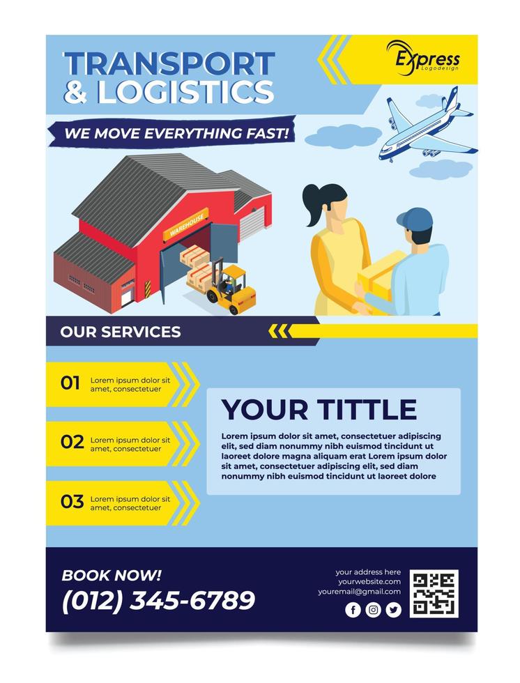 Transport and Logistics template design vector