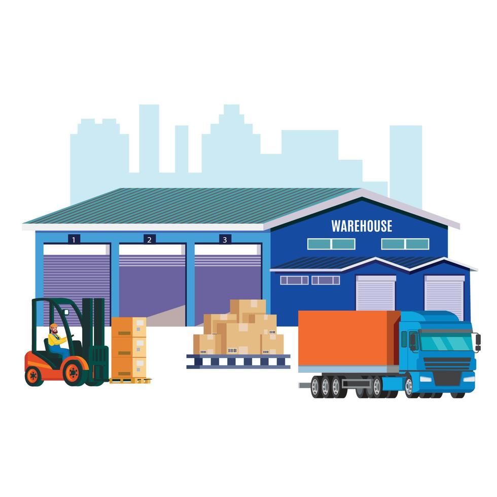 a Warehouse logistics background poster vector